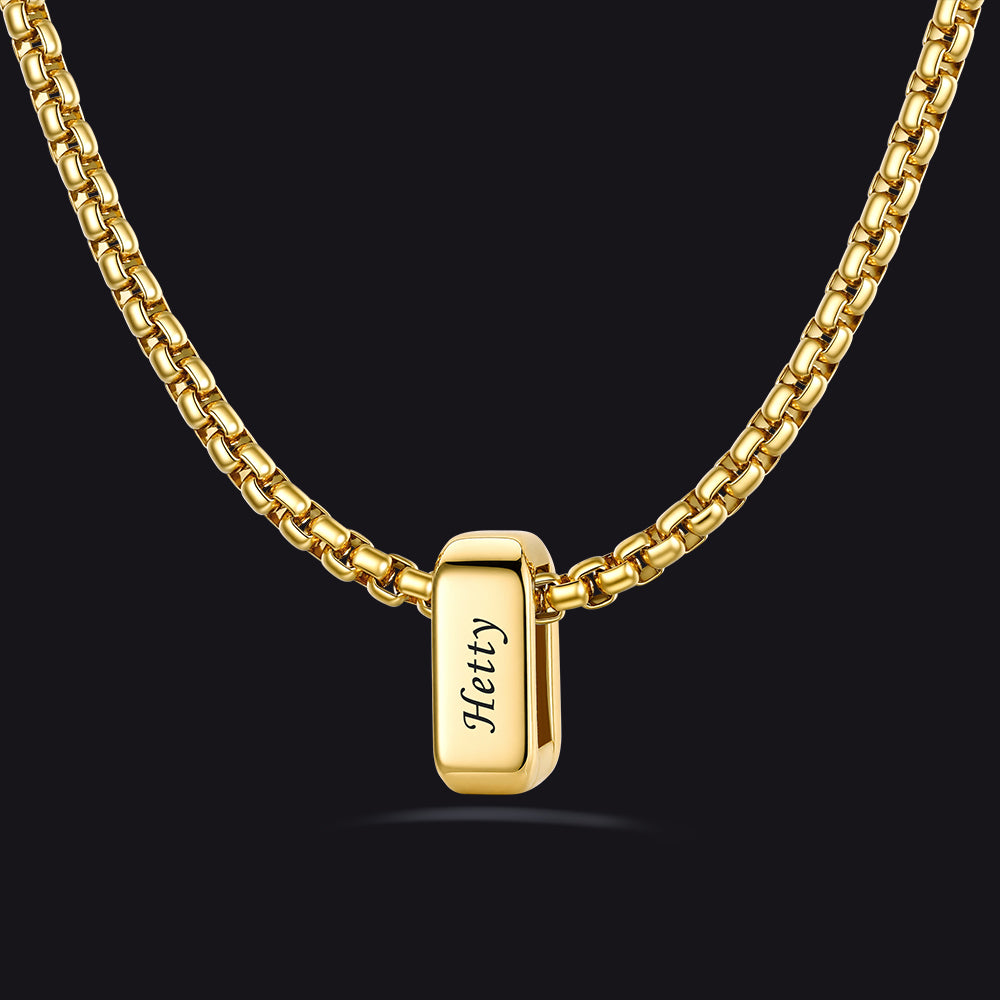 Customized Multi Name Necklace with Box Chain/ Wheat Chain for Men