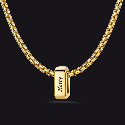 Customized Multi Name Necklace with Box Chain/ Wheat Chain for Men