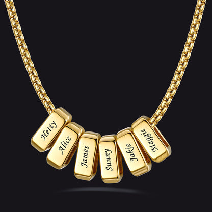 Customized Multi Name Necklace with Box Chain/ Wheat Chain for Men