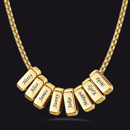 Customized Multi Name Necklace with Box Chain/ Wheat Chain for Men