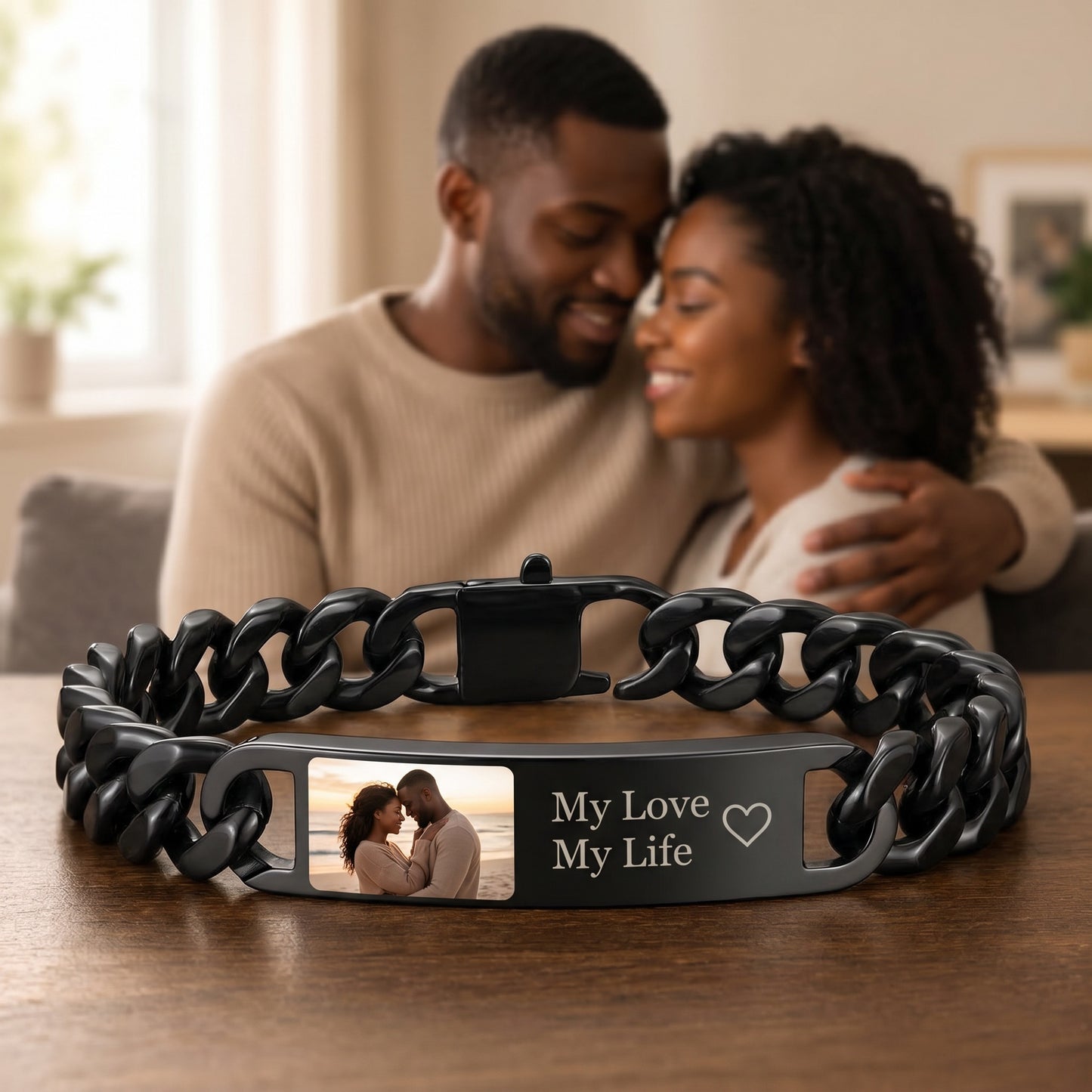 Customized Photo Cuban Chain Link Bracelet for boyfriend