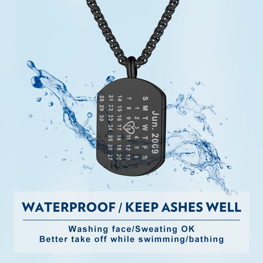 Customized Urn Dog Tag Necklace  Waterproof