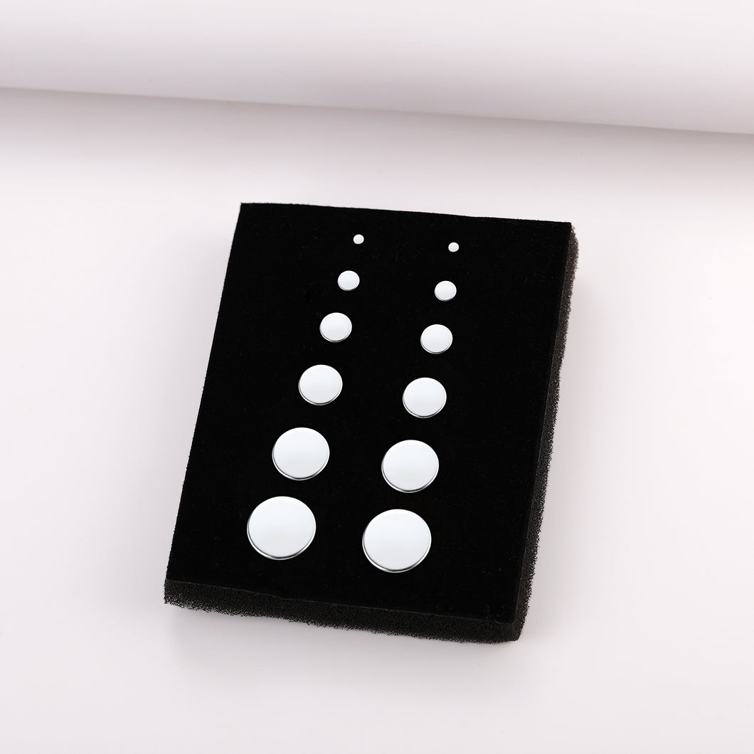 6 Pairs Punk Round Stud Earrings Set for Men