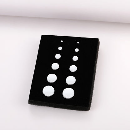 6 Pairs Punk Round Stud Earrings Set for Men