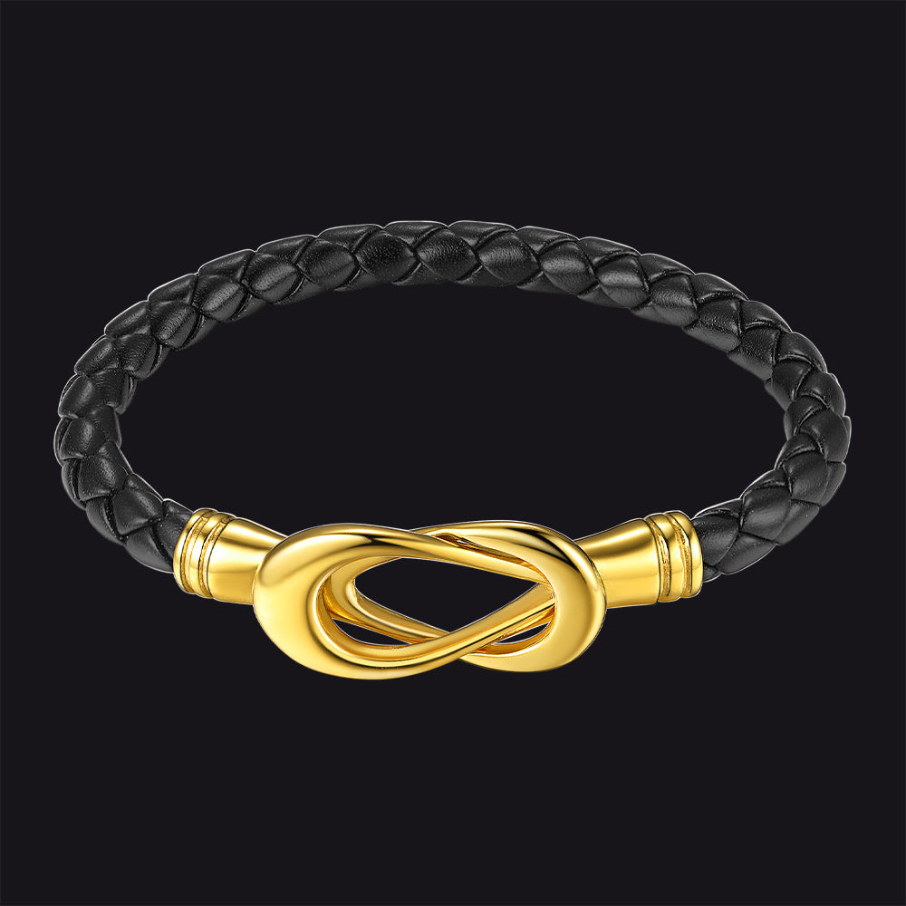 Leather Bracelet with Magnetic Infinity Closure for Men Women FaithHeart Jewelry