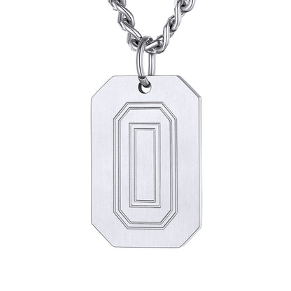Silver / 0 Custom Baseball Jersey Number Dog Tag Necklace for Sport Boys