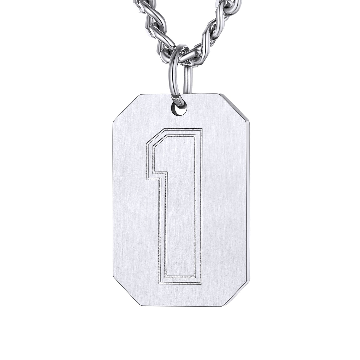 Silver / 1 Custom Baseball Jersey Number Dog Tag Necklace for Sport Boys