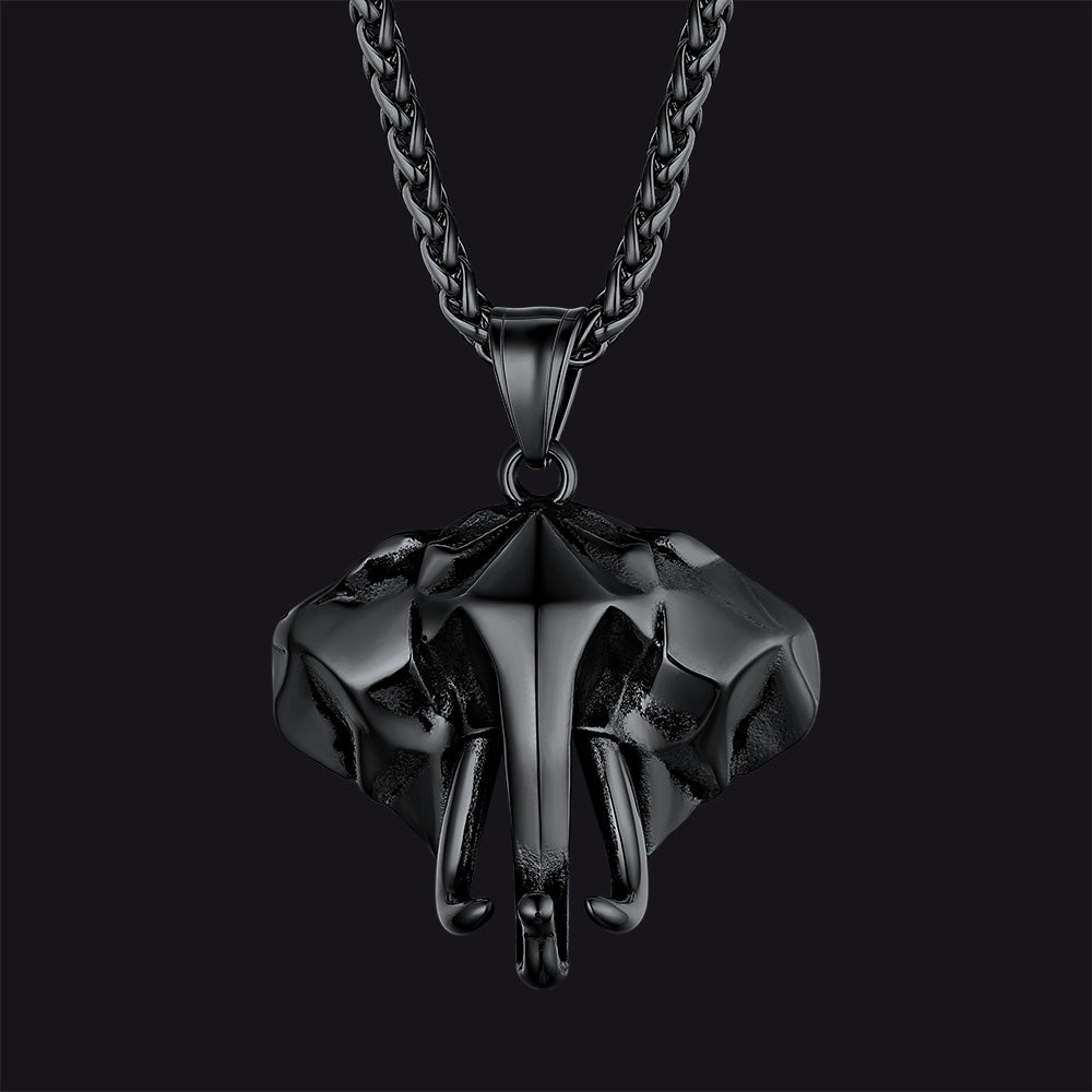 Stainless Steel African Elephant Necklace