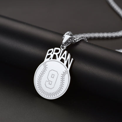  Custom Sports Necklace Name Tag with Jersey Number for Fans Athlete