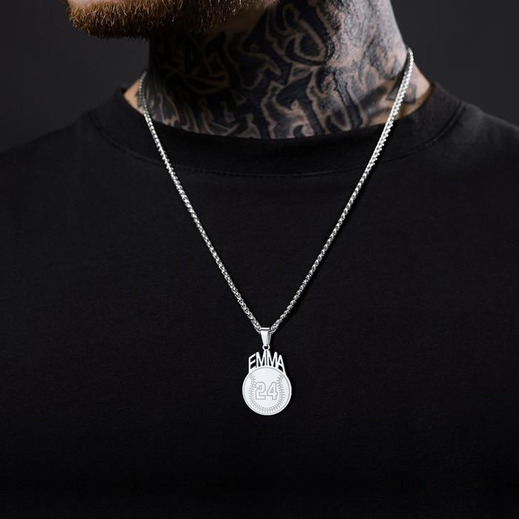  Custom Sports Necklace Name Tag with Jersey Number for Fans Athlete for Men Boyfriends