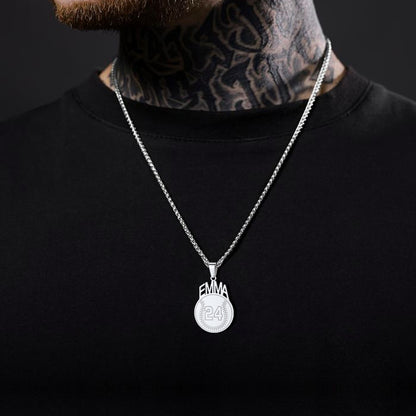  Custom Sports Necklace Name Tag with Jersey Number for Fans Athlete for Men Boyfriends
