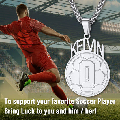  Custom Sports Necklace Name Tag with Jersey Number for Fans Athlete for Men