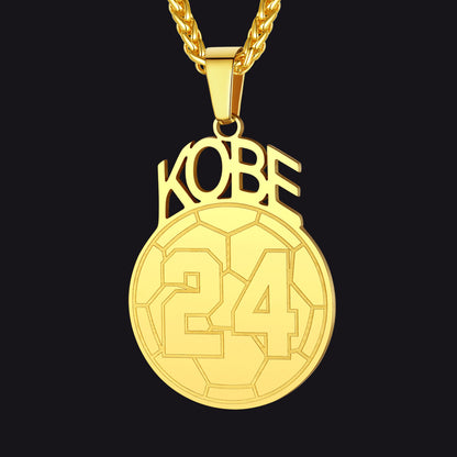 Gold / Soccer Custom Sports Necklace Name Tag with Jersey Number for Fans Athlete