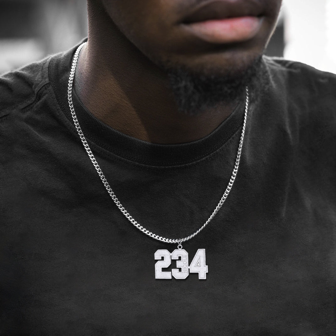 Custom Sports Jersey Number Necklace for Sport Fans, Gift for Men
