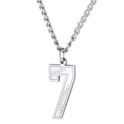 FaithHeart Baseballs Fans Stainless Steel Number Necklace FaithHeart