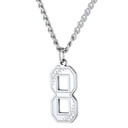 FaithHeart Baseballs Fans Stainless Steel Number Necklace FaithHeart