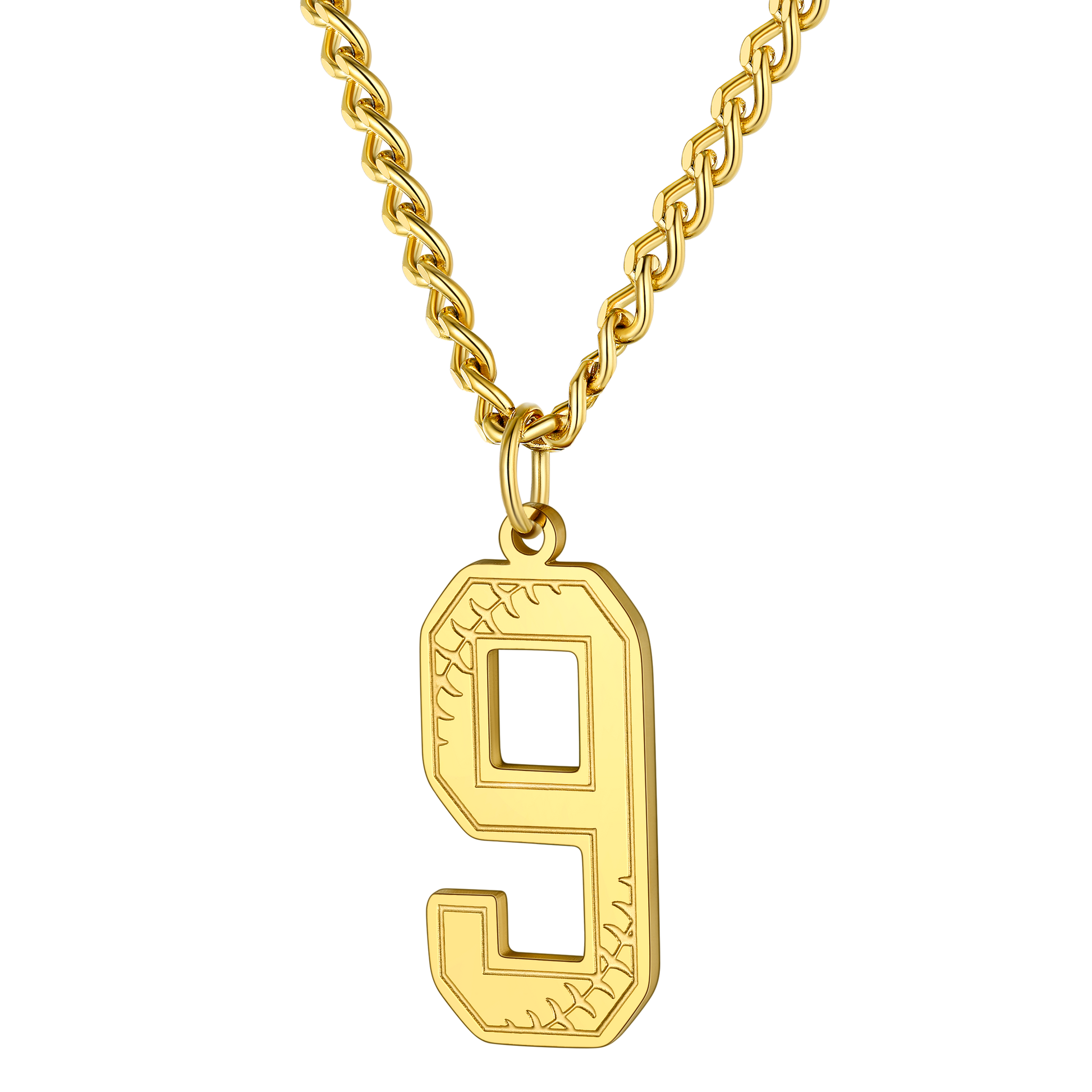 FaithHeart Baseballs Fans Stainless Steel Number Necklace FaithHeart