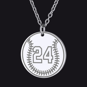 Steel / Baseball Custom Sports Necklace Jersey Number for Men Fans