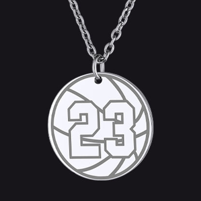 Steel / Basketball Custom Sports Necklace Jersey Number for Men Fans
