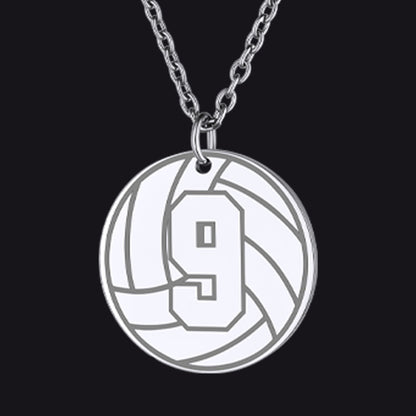 Steel / Volleyball Custom Sports Necklace Jersey Number for Men Fans