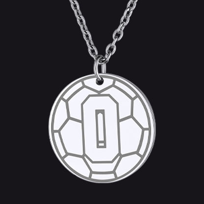Steel / Soccer Custom Sports Necklace Jersey Number for Men Fans