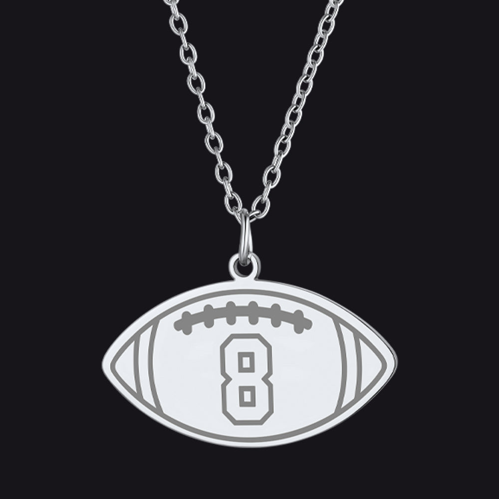 Steel / Football Custom Sports Necklace Jersey Number for Men Fans