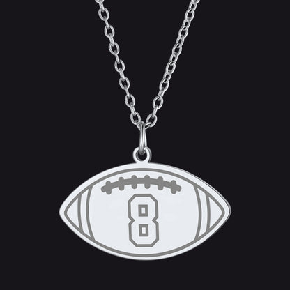 Steel / Football Custom Sports Necklace Jersey Number for Men Fans