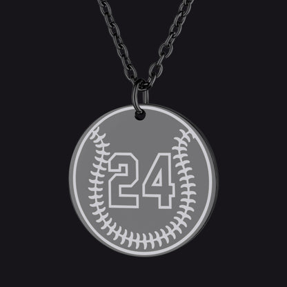 Black / Baseball Custom Sports Necklace Jersey Number for Men Fans
