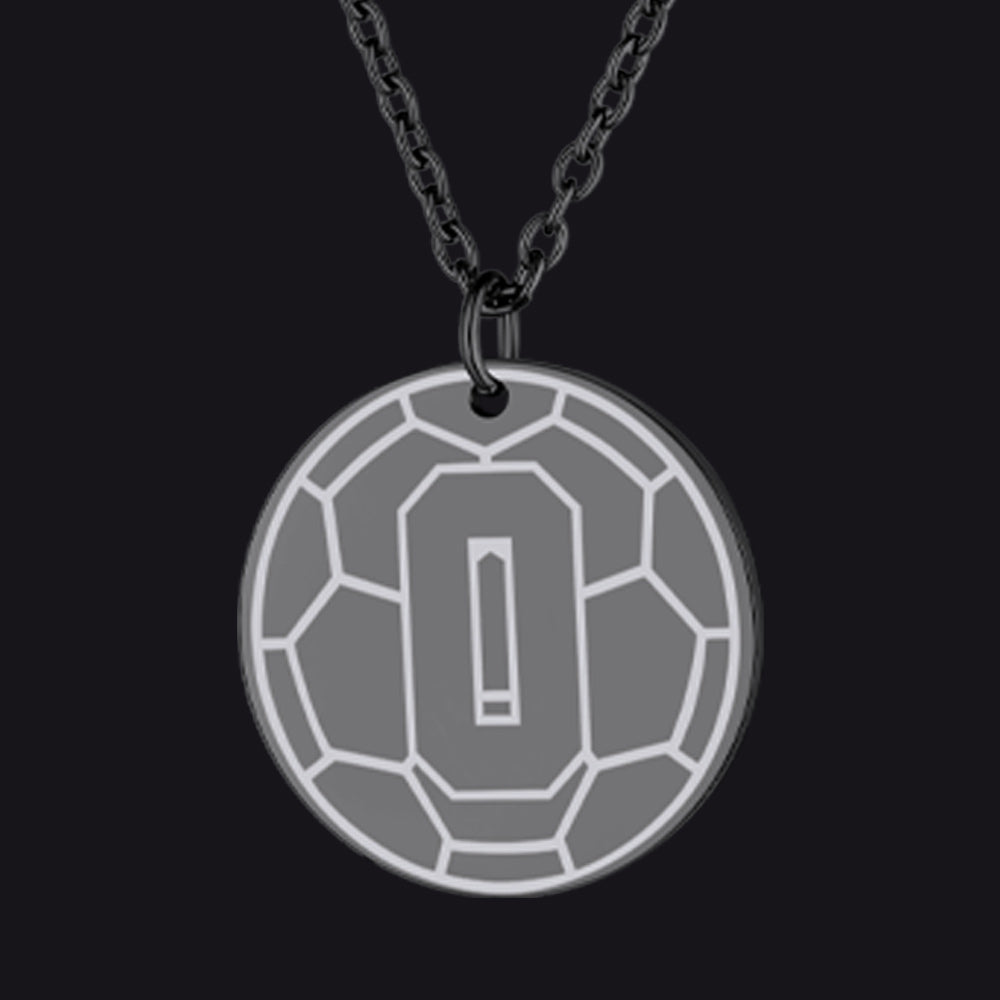 Black / Soccer Custom Sports Necklace Jersey Number for Men Fans