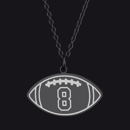 Black / Football Custom Sports Necklace Jersey Number for Men Fans