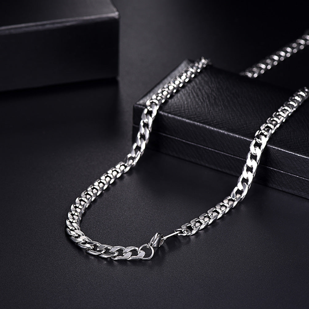 7MM Width Curban Chain Necklace for Men
