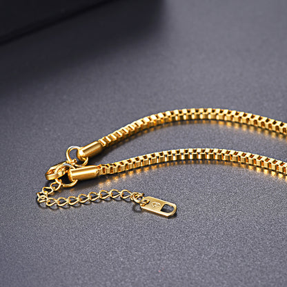 2.5MM Width Box Link Chain Necklace for Men