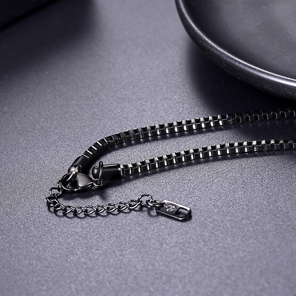 2.5MM Width Box Link Chain Necklace for Men