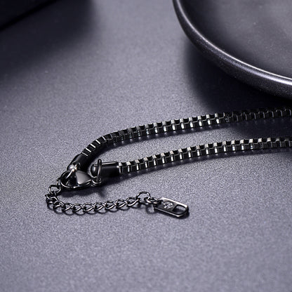 2.5MM Width Box Link Chain Necklace for Men