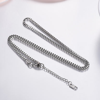 2.5MM Width Box Link Chain Necklace for Men