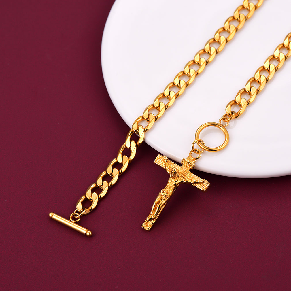 Flash Sale INRI Jesus Cross Cuban Chain Necklace