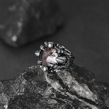 Gothic Custom Devil Evil Eye Picture Ring For Men