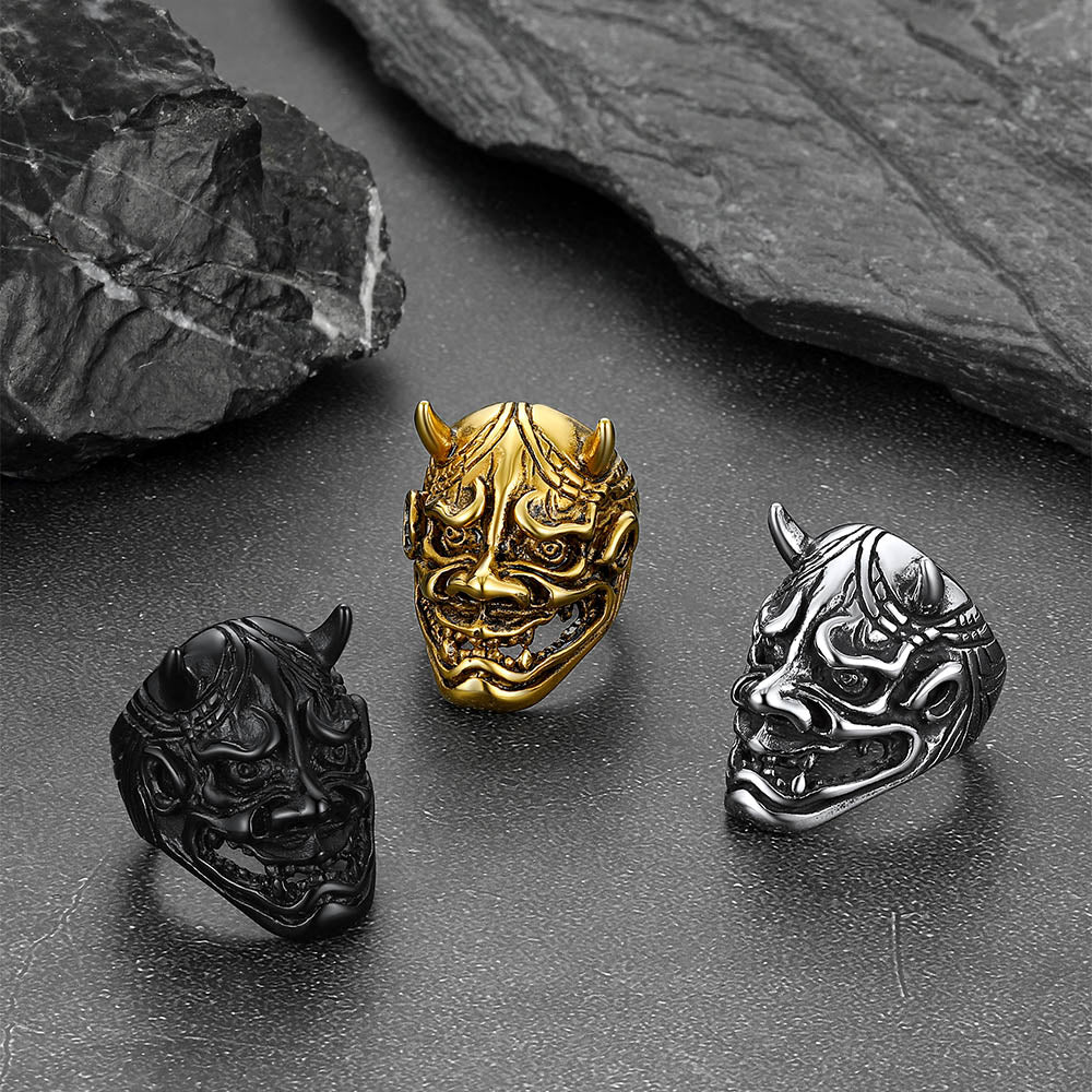 Gothic Hip-Hop Devil Wide Finger Ring for Men