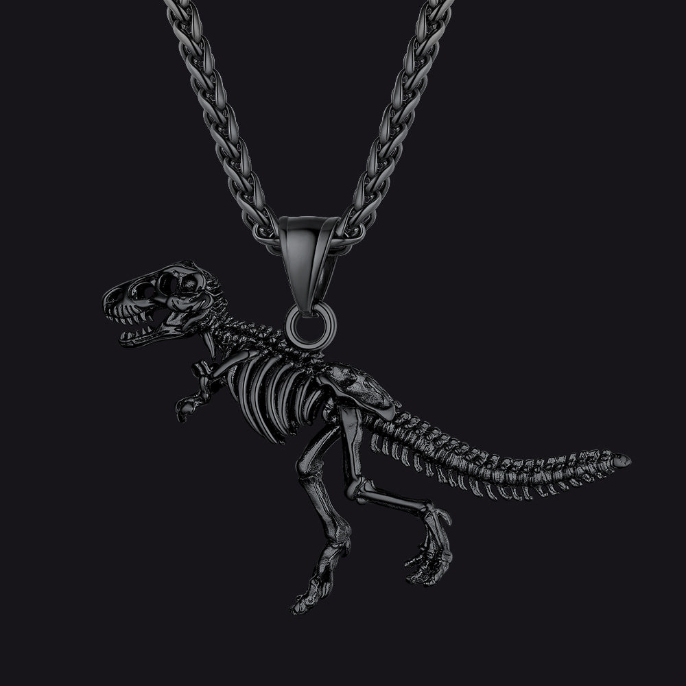 Dinosaur Skeleton Stainless Steel Pendant Animal Necklaces