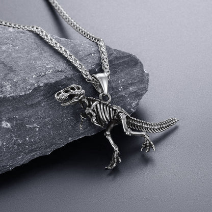 Dinosaur Skeleton Stainless Steel Pendant Animal Necklaces