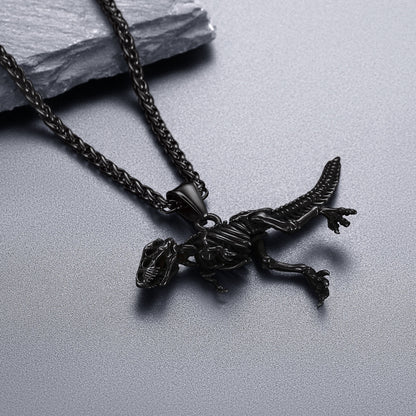 Dinosaur Skeleton Stainless Steel Pendant Animal Necklaces