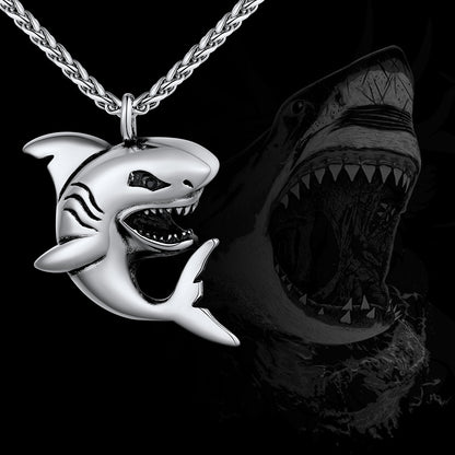 Stainless Steel Shark Pendant Necklaces For Men Women