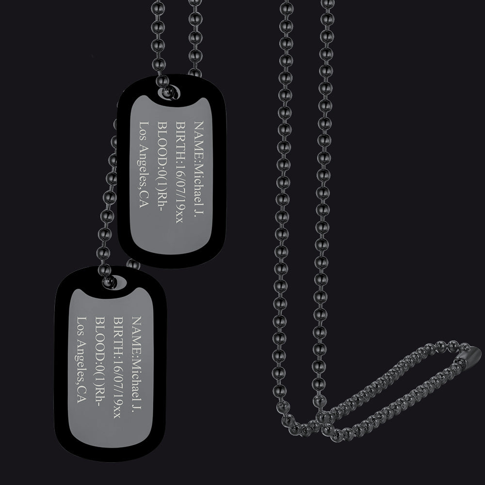 Engraved Military Tag Double Dog Tag Necklace Personalized Gift
