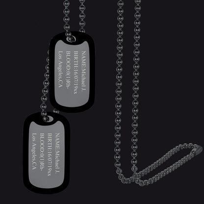 Engraved Military Tag Double Dog Tag Necklace Personalized Gift