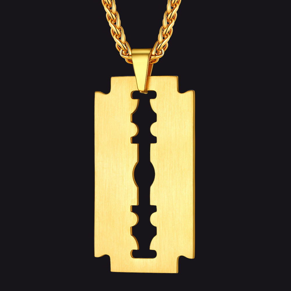 Razor Blade Dog Tag Necklace for Men | Edgy Style – FaithHeart Jewelry