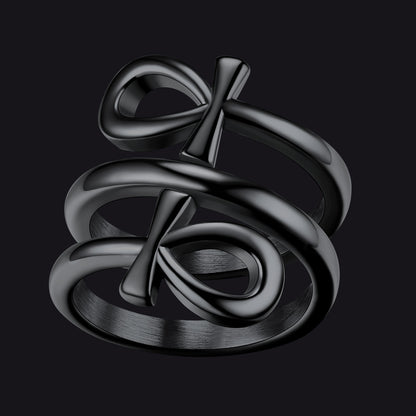 Egyptian Ankh Cross Rings Amulet Jewelry for Men Women