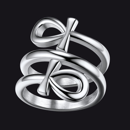 Egyptian Ankh Cross Rings Amulet Jewelry for Men Women