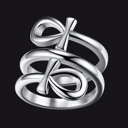 Egyptian Ankh Cross Rings Amulet Jewelry for Men Women