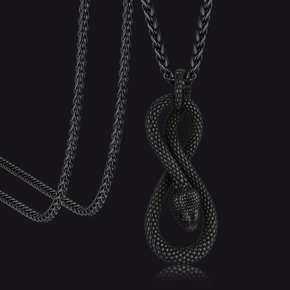 Eight Pythons Chain Armor Gothic Necklace for Men black