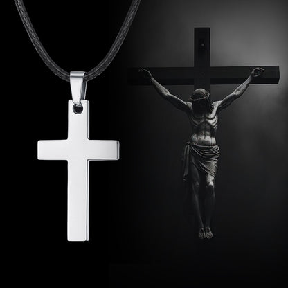 Engravable Cross Necklace Pendants for Men Women